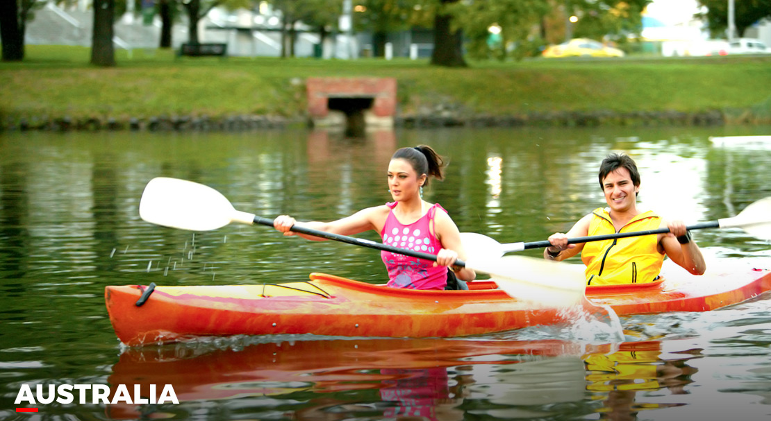 Preity Zinta and Saif Ali Khan in Australia, from the film SALAAM NAMASTE