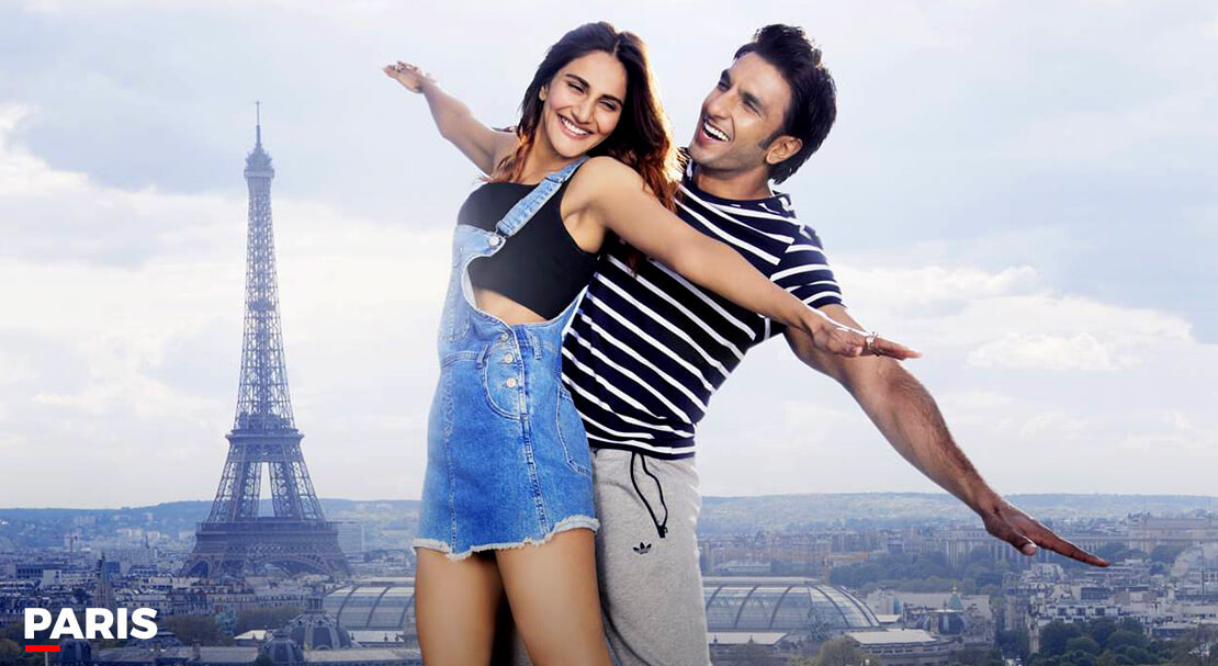 Vaani Kapoor and Ranveer Singh in Paris, from the film BEFIKRE